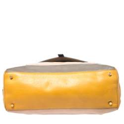 Pre Owned Tory Burch Multicolor Croc Embossed Leather Top Handle Bag