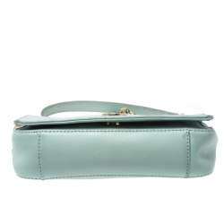 Pre Owned Tory Burch Lime Green Leather Robinson Crossbody Bag