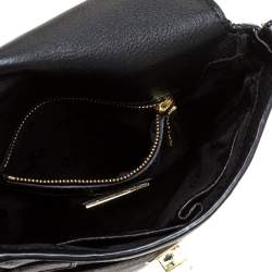Pre Owned Tory Burch Black Leather Messenger Bag