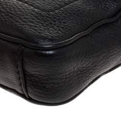 Pre Owned Tory Burch Black Leather Messenger Bag