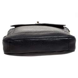 Pre Owned Tory Burch Black Leather Messenger Bag