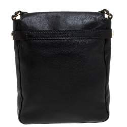 Pre Owned Tory Burch Black Leather Messenger Bag