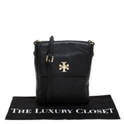 Pre Owned Tory Burch Black Leather Messenger Bag
