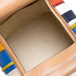 Pre Owned حقيب توري برش هالف مون بالون سترايب كانفاس و جلد/سويدي/ فرو متعددة الألوان