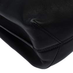 Pre Owned حقيبة توري برش يد علوية Block T جلد سوداء