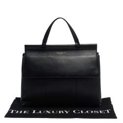 Pre Owned حقيبة توري برش يد علوية Block T جلد سوداء