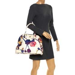 مملوكة مسبقًا Tory Burch Multicolor Floral Print Coated Canvas Large Robinson Dome Satchel