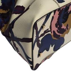 مملوكة مسبقًا Tory Burch Multicolor Floral Print Coated Canvas Large Robinson Dome Satchel