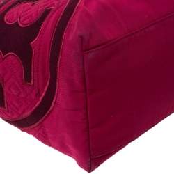 مملوكة مسبقًا Tory Burch Fuchsia Nylon Marion Shopper Tote