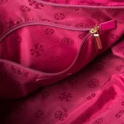مملوكة مسبقًا Tory Burch Fuchsia Nylon Marion Shopper Tote