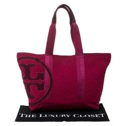 مملوكة مسبقًا Tory Burch Fuchsia Nylon Marion Shopper Tote