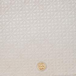 Pre Owned Tory Burch Cream Quilted Leather Bryant Shoulder Bag