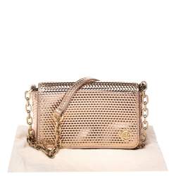 مملوكة مسبقًا Tory Burch Metallic Rose Gold Leather Crossbody Bag