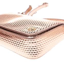 مملوكة مسبقًا Tory Burch Metallic Rose Gold Leather Crossbody Bag