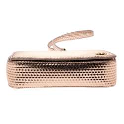 مملوكة مسبقًا Tory Burch Metallic Rose Gold Leather Crossbody Bag