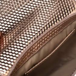 مملوكة مسبقًا Tory Burch Metallic Rose Gold Leather Crossbody Bag