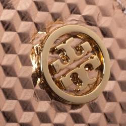 مملوكة مسبقًا Tory Burch Metallic Rose Gold Leather Crossbody Bag