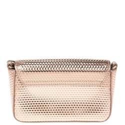 مملوكة مسبقًا Tory Burch Metallic Rose Gold Leather Crossbody Bag