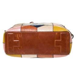 Pre Owned Tory Burch Multicolor Snakeskin and Leather Farah Patchwork Hobo