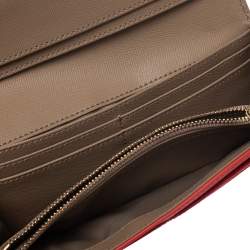 Pre Owned Tory Burch Orange Leather Robinson Envelope Flap Wallet