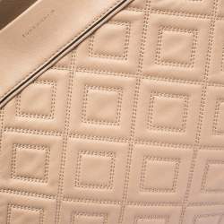 مملوكة مسبقًا Tory Burch Beige Quilted Leather Fleming Tote