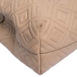مملوكة مسبقًا Tory Burch Beige Quilted Leather Fleming Tote