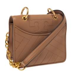 مملوكة مسبقًا Tory Burch Caramel Brown Leather Mini Alexa Crobssbody Bag