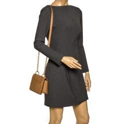 مملوكة مسبقًا Tory Burch Caramel Brown Leather Mini Alexa Crobssbody Bag