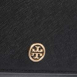 Pre Owned محفظة توري برش كومباكت روبينسون جلد أسود