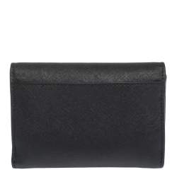 Pre Owned محفظة توري برش كومباكت روبينسون جلد أسود