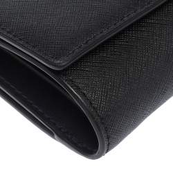 Pre Owned محفظة توري برش كومباكت روبينسون جلد أسود