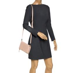 Pre Owned Tory Burch Blush Pink Leather Robinson Clutch Bag