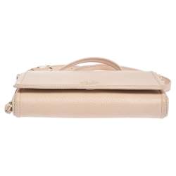 Pre Owned Tory Burch Blush Pink Leather Robinson Clutch Bag