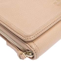 Pre Owned Tory Burch Blush Pink Leather Robinson Clutch Bag