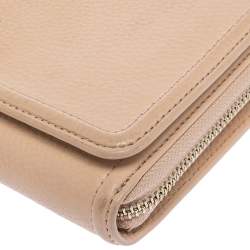 Pre Owned Tory Burch Blush Pink Leather Robinson Clutch Bag