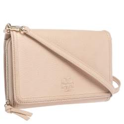 Pre Owned Tory Burch Blush Pink Leather Robinson Clutch Bag