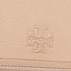 Pre Owned Tory Burch Blush Pink Leather Robinson Clutch Bag