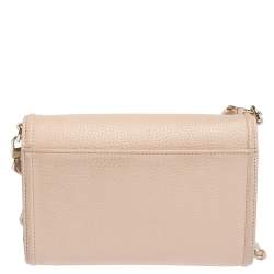Pre Owned Tory Burch Blush Pink Leather Robinson Clutch Bag