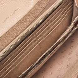 Pre Owned Tory Burch Blush Pink Leather Robinson Clutch Bag