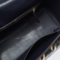 Pre Owned Tory Burch Multicolor Coated Canvas and Tweed Top Handle Bag