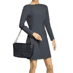 مملوكة مسبقًا حقيبة كتف توري برش سلسلة قلاب ماريون جلد مبطنة سوداء