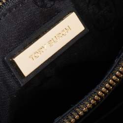 مملوكة مسبقًا حقيبة كتف توري برش سلسلة قلاب ماريون جلد مبطنة سوداء