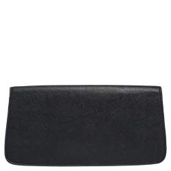 Pre Owned Tory Burch Black Leather Diana Clutch