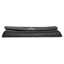 Pre Owned Tory Burch Black Leather Diana Clutch