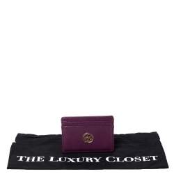 Pre Owned حافظة بطاقات توري بورش "روبينسون" جلد بنفسجي