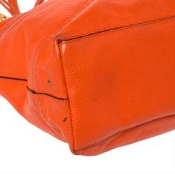 مملوكة مسبقًا Tory Burch Orange Leather Shopper Tote