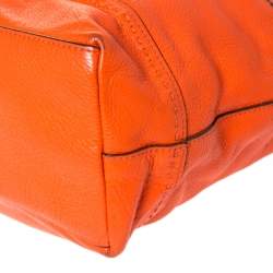 مملوكة مسبقًا Tory Burch Orange Leather Shopper Tote