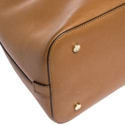 Pre Owned حقيبة توري برش قبة روبينسون جلد بنية