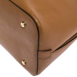 Pre Owned حقيبة توري برش قبة روبينسون جلد بنية