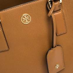 Pre Owned حقيبة توري برش قبة روبينسون جلد بنية